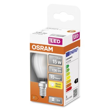 OSRAM LED Retrofit E14 1,5 Watt 2700 Kelvin 136 Lumen OSRAM LED Retrofit E14 1,5 Watt 2700 Kelvin 136 Lumen