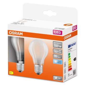 OSRAM LED Retrofit 2er Set LED E27 11 Watt 4000 Kelvin 1521 Lumen