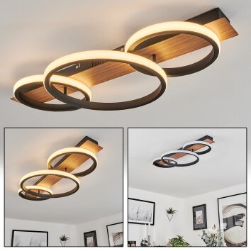 Canhestros Deckenleuchte LED Braun, Holzoptik, Schwarz, 1-flammig Canhestros Deckenleuchte LED Braun, Holzoptik, Schwarz, 1-flammig