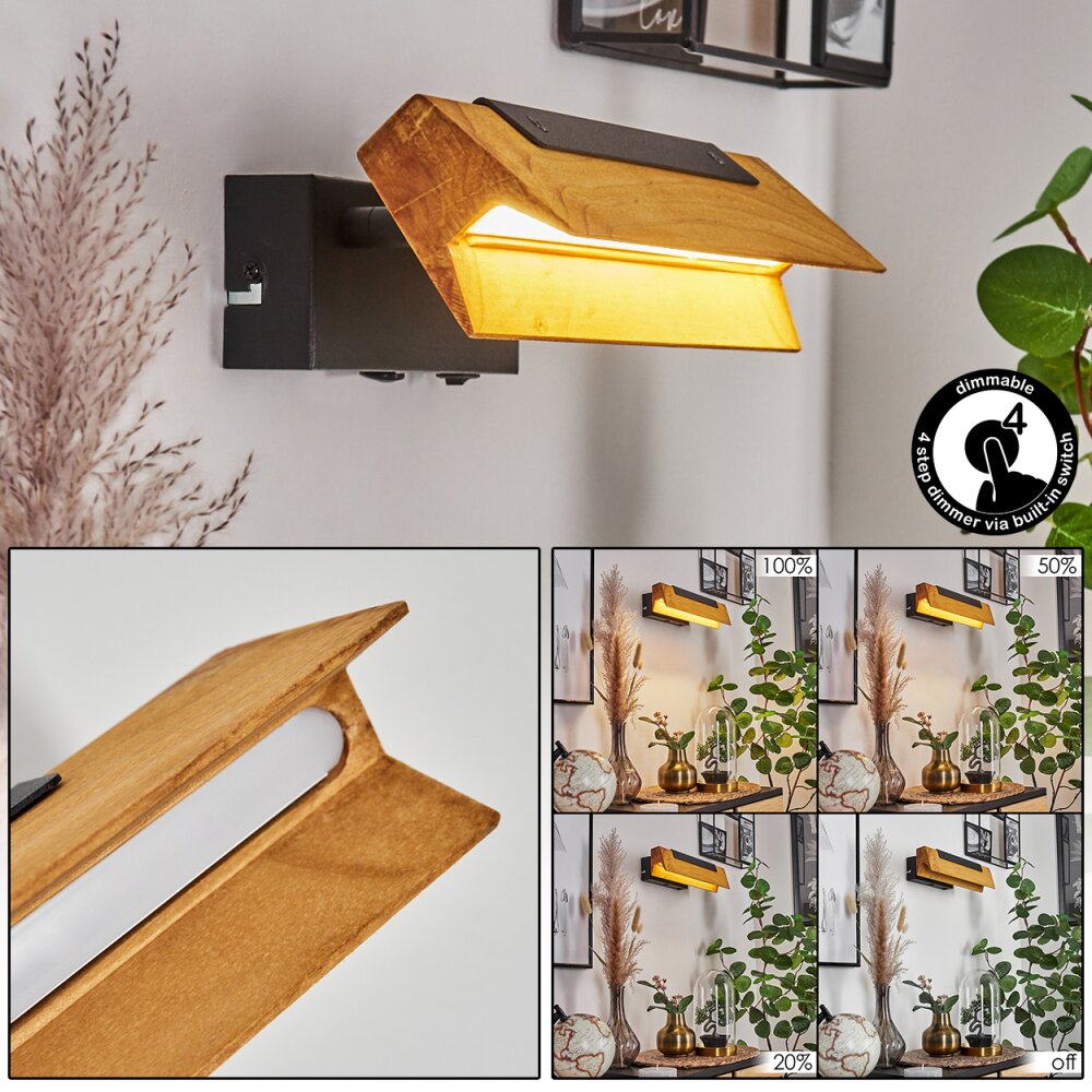 Teira Wandleuchte LED Schwarz, 1-flammig main product photo