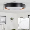 Louea Deckenleuchte LED Braun, Holzoptik, Schwarz, 1-flammig