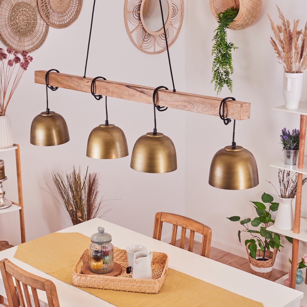 Sontey Pendelleuchte Naturfarben, Schwarz, 4-flammig main product photo