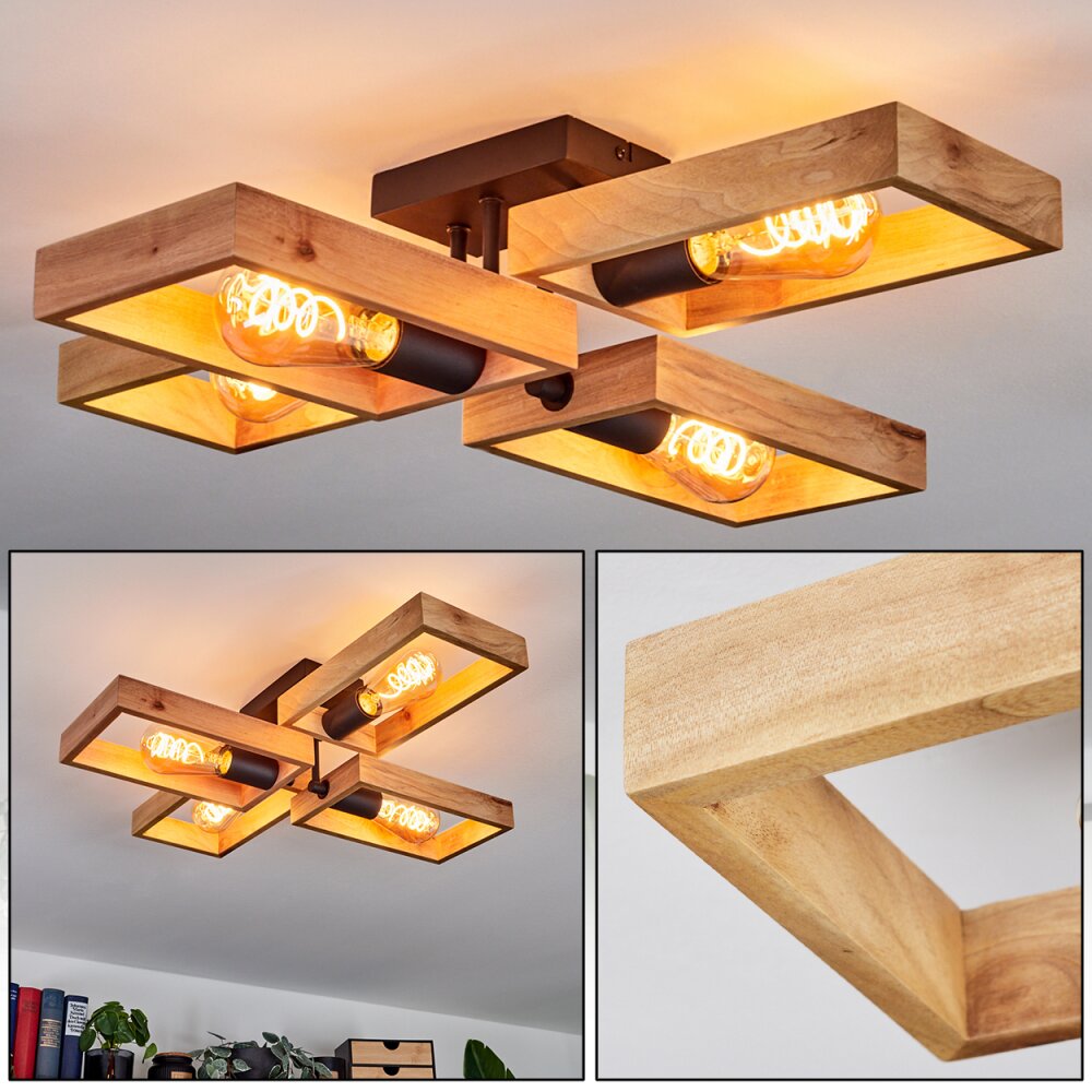 Kouk Deckenleuchte Naturfarben, Schwarz, 4-flammig main product photo