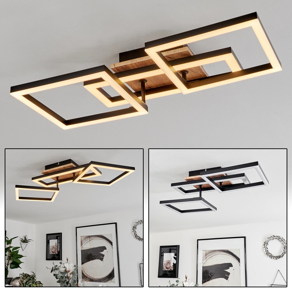 Bealo Deckenleuchte LED Braun, Holzoptik, Schwarz, 1-flammig main product photo
