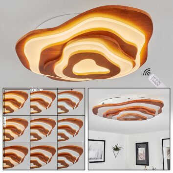 Krieng Deckenleuchte LED Naturfarben, Weiß, 1-flammig, Fernbedienung