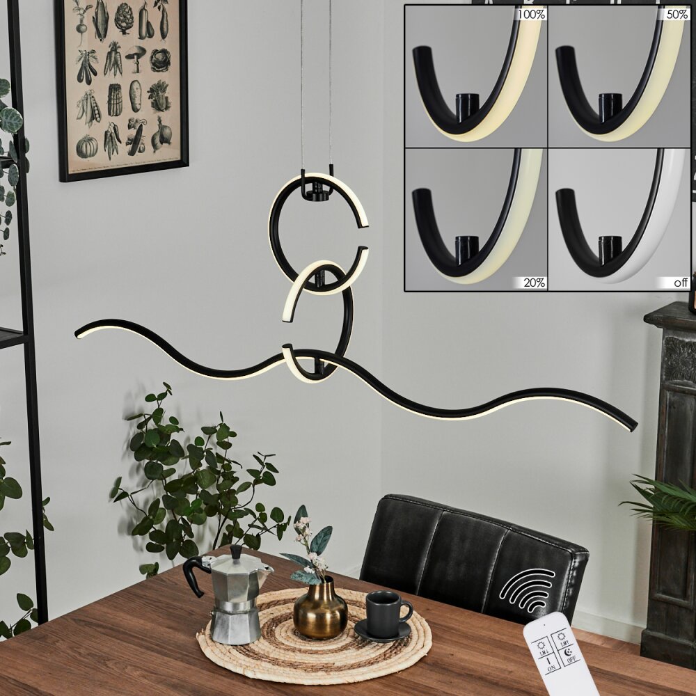 Chlak Pendelleuchte LED Schwarz, 3-flammig, Fernbedienung main product photo