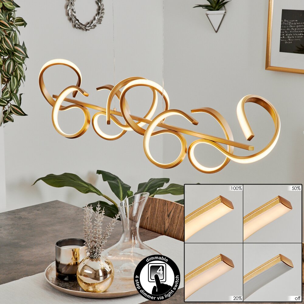 Lavaca Pendelleuchte LED Messing, 4-flammig main product photo