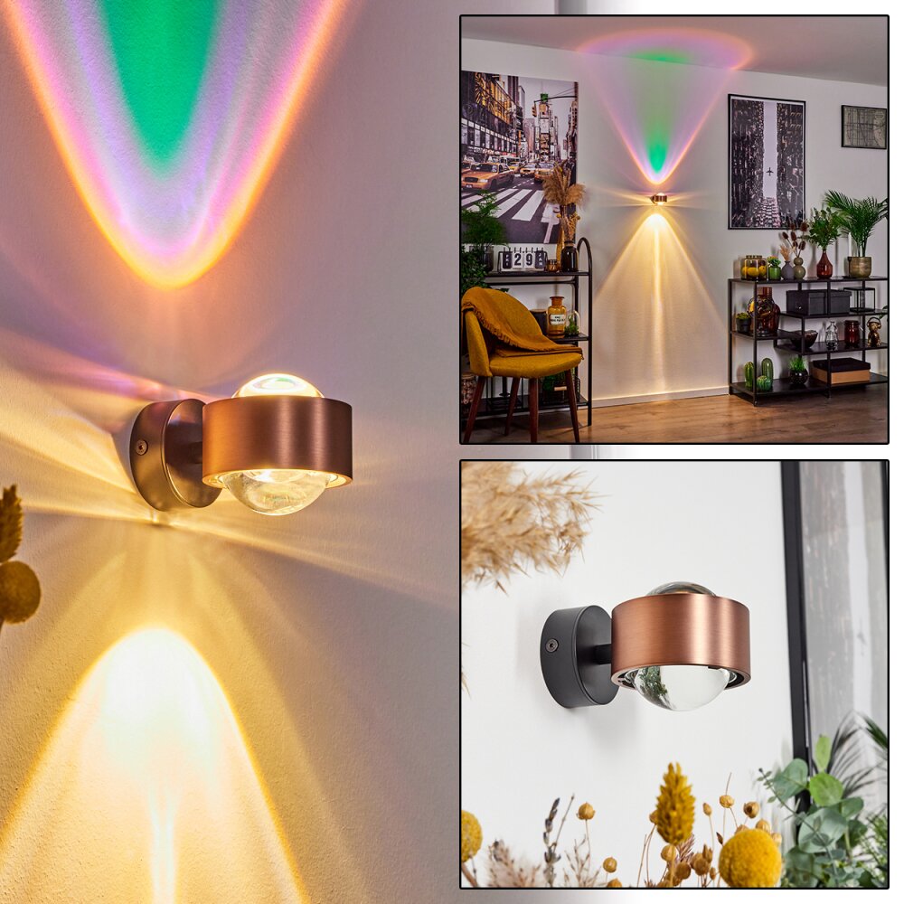 Sapri Wandleuchte Kupferfarben, Schwarz, 1-flammig main product photo