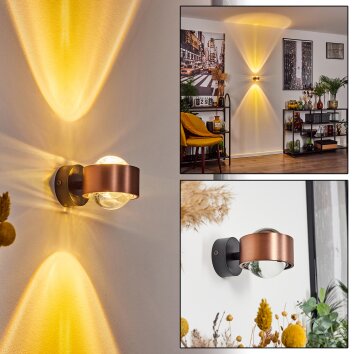 Sapri Wandleuchte Kupferfarben, Schwarz, 1-flammig Sapri Wandleuchte Kupferfarben, Schwarz, 1-flammig