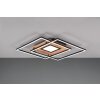 Trio Via Deckenleuchte LED Holzoptik, Schwarz, 1-flammig, Fernbedienung