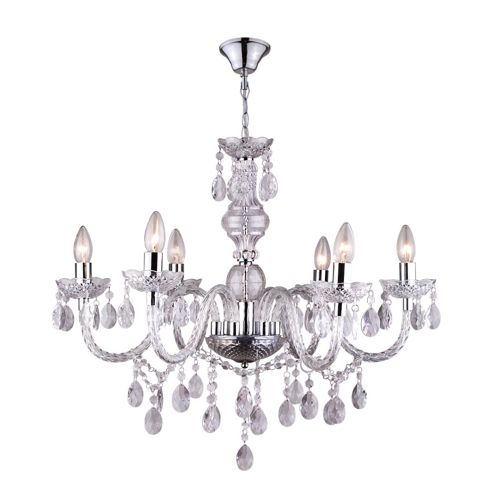 Globo CUIMBRA Luster Chrom, Edelstahl, 6-flammig main product photo