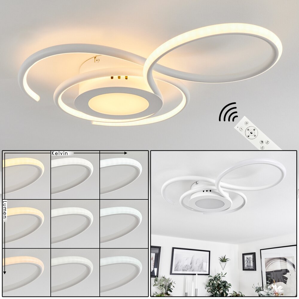 Olok Deckenleuchte LED Weiß, 1-flammig, Fernbedienung main product photo
