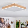 Salmi Deckenleuchte LED Braun, Holzoptik, Weiß, 1-flammig