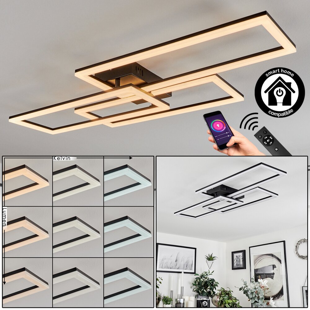 Taleta Deckenleuchte LED Schwarz, 1-flammig, Fernbedienung main product photo