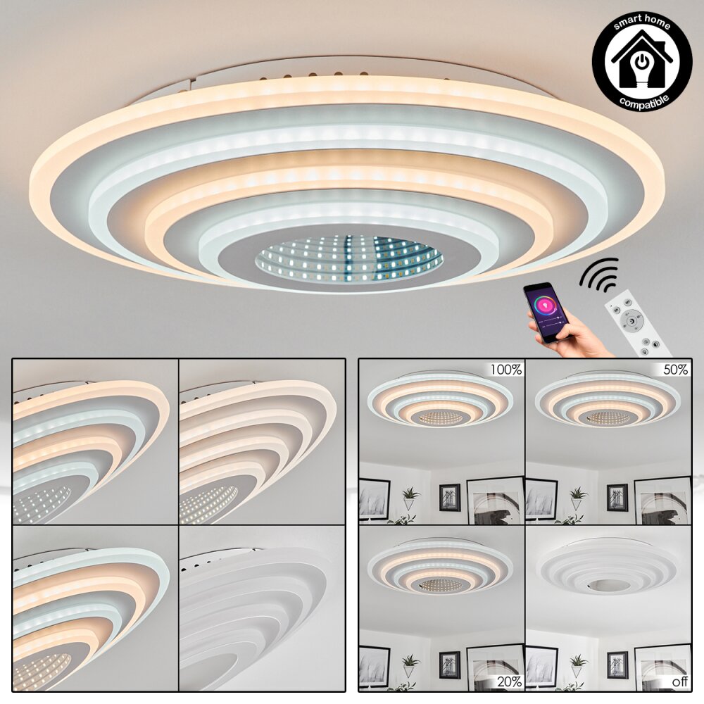 Takok Deckenleuchte LED Weiß, 1-flammig, Fernbedienung main product photo