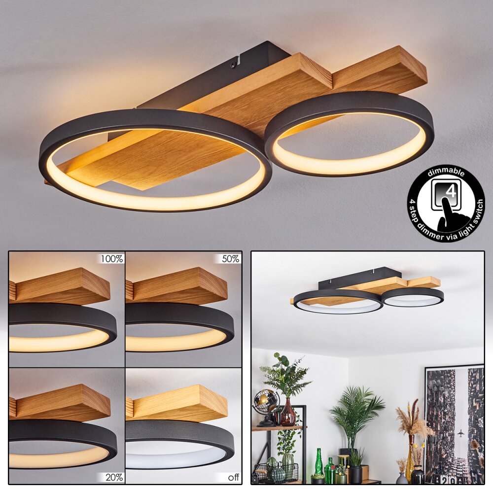Rodekro Deckenleuchte LED Naturfarben, Schwarz, 1-flammig main product photo
