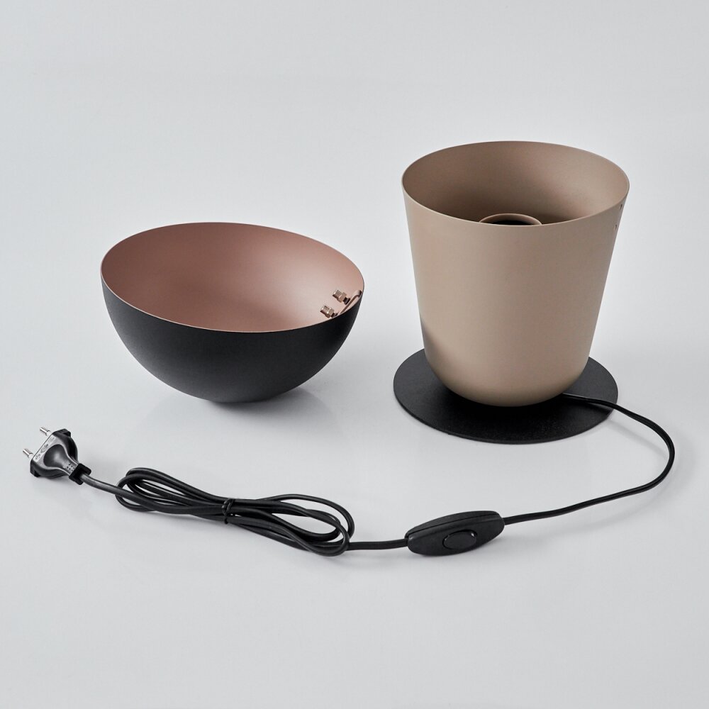 Khyong Tischleuchte Beige, Schwarz, 1-flammig
