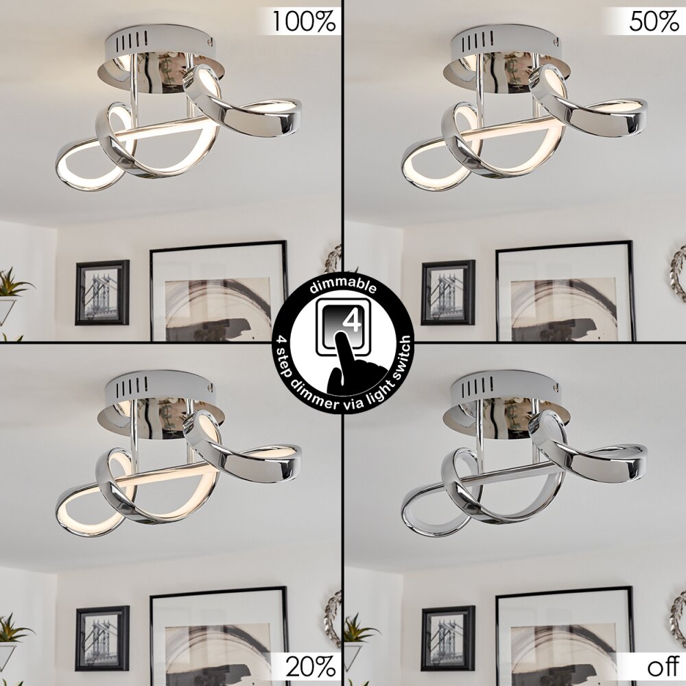 Dauntey Deckenleuchte LED Chrom, 1-flammig