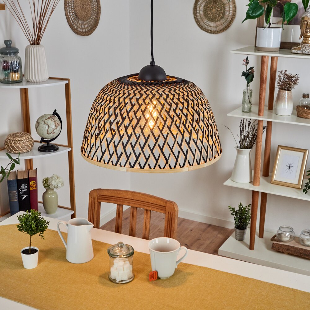 Barayn Hängeleuchte Naturfarben, Schwarz, 1-flammig main product photo