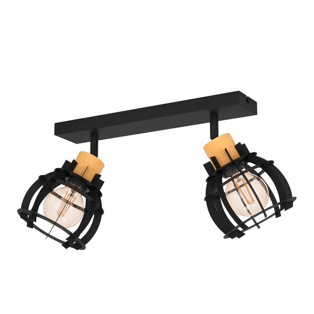 Eglo STILLINGTON Deckenleuchte Naturfarben, Schwarz, 2-flammig main product photo