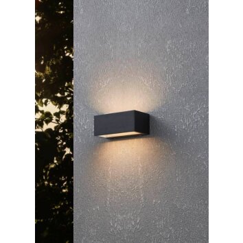 Eglo SPONGANO Außenwandleuchte LED Schwarz, 2-flammig