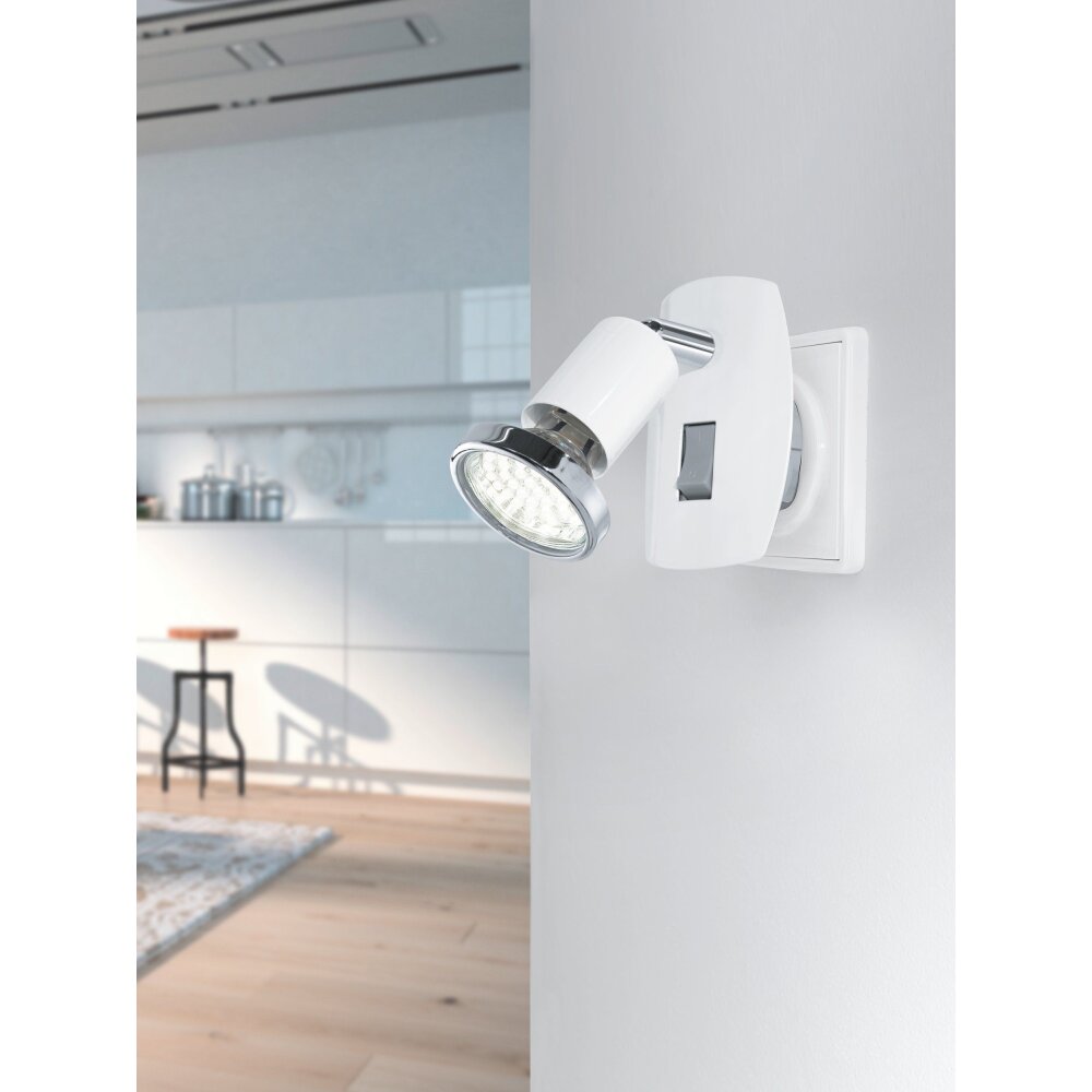 Eglo MINI Steckdosenleuchte LED Chrom, Grau, Weiß, 1-flammig main product photo