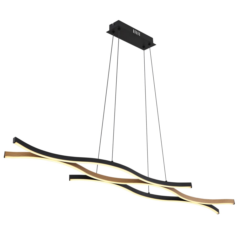 Globo GERONIMO Hängeleuchte LED Holzoptik, Schwarz, 1-flammig main product photo
