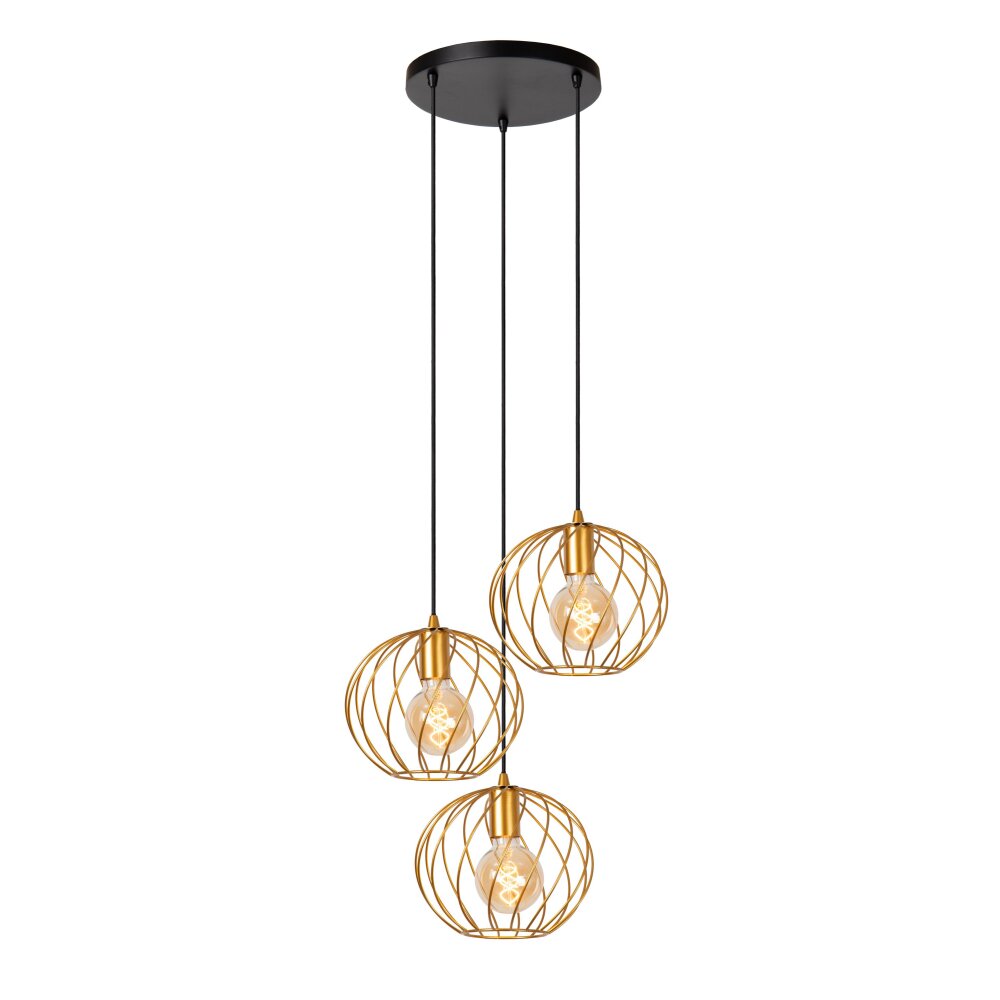 Lucide DANZA Pendelleuchte Schwarz, 3-flammig main product photo