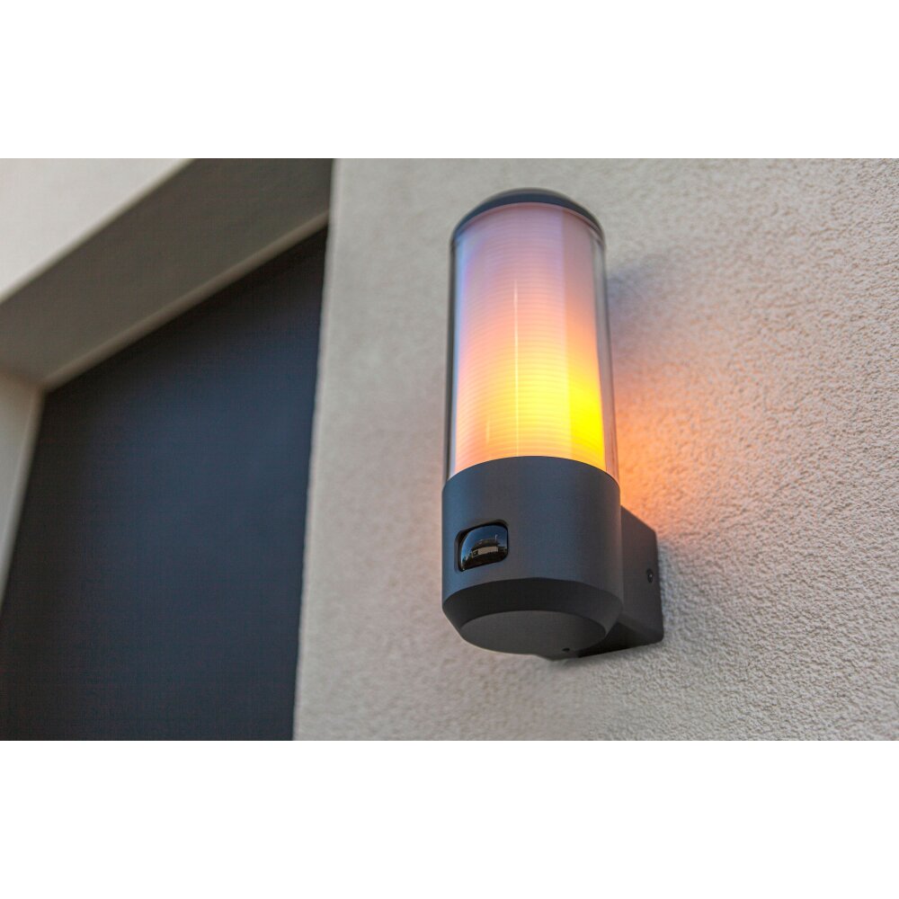 Lutec Heros Außenwandleuchte Anthrazit, 1-flammig, Bewegungsmelder main product photo