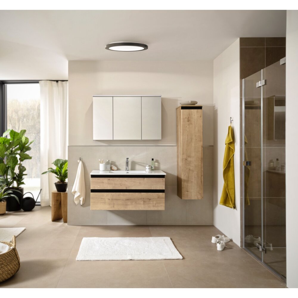 SCHÖNER WOHNEN-Kollektion Flat Deckenpanel LED Schwarz, Weiß, 1-flammig main product photo