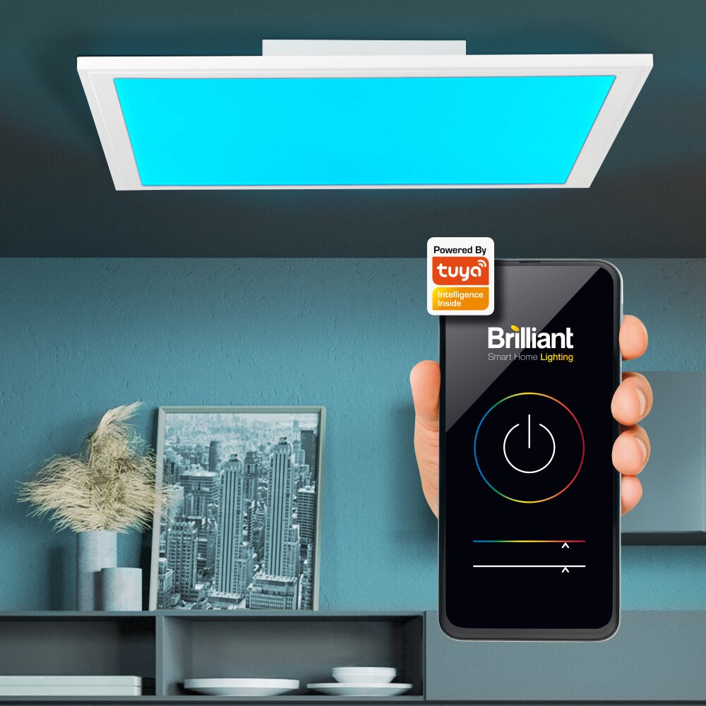 Brilliant Atira Deckenleuchte LED Weiß, 1-flammig, Fernbedienung, Farbwechsler main product photo
