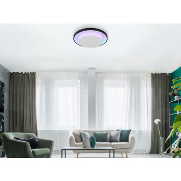 Globo MORGAN Deckenleuchte LED Schwarz, 1-flammig, Fernbedienung