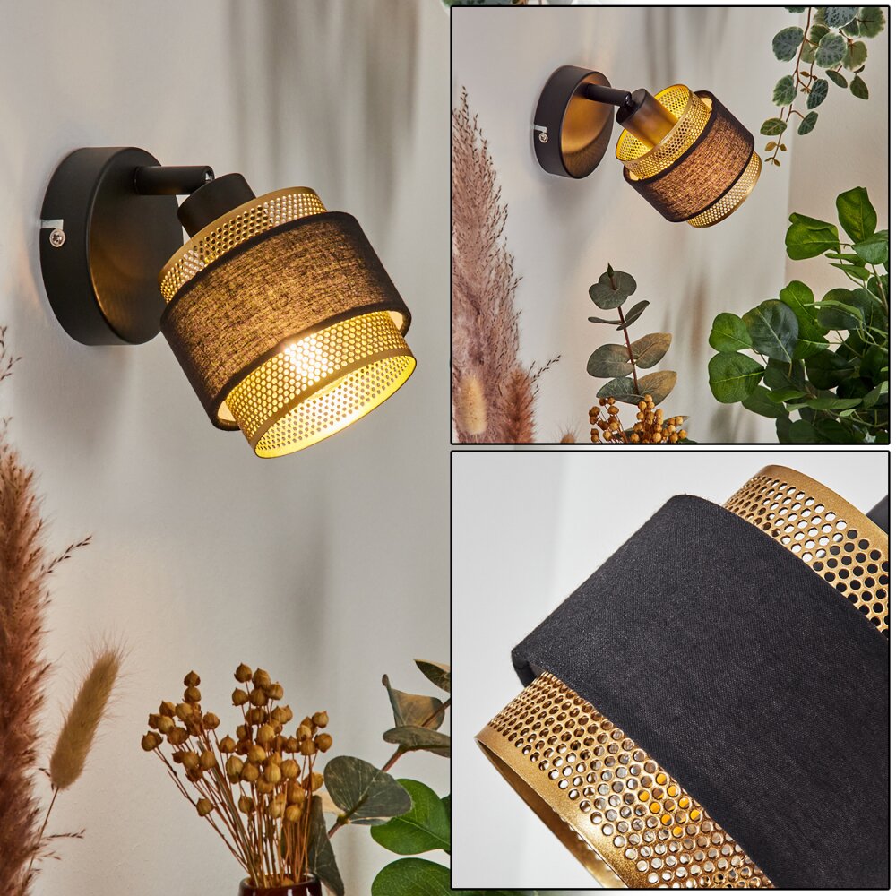 Cottard Wandleuchte Schwarz, 1-flammig main product photo