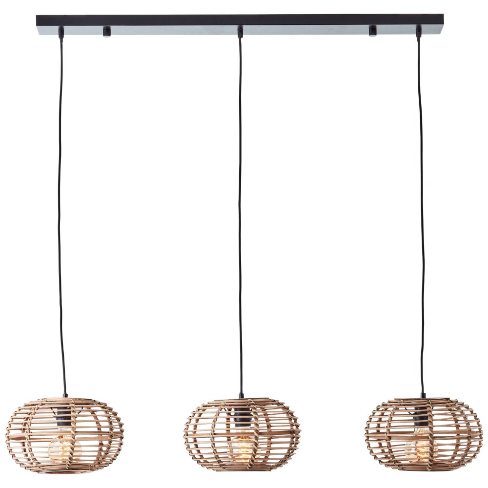 Brilliant Woodball Pedndelleuchte Schwarz, 3-flammig main product photo