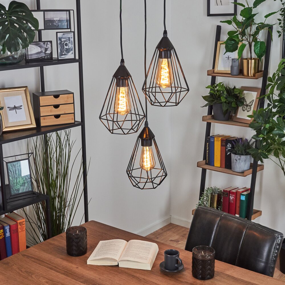 Kunir Hängeleuchte Schwarz, 3-flammig main product photo