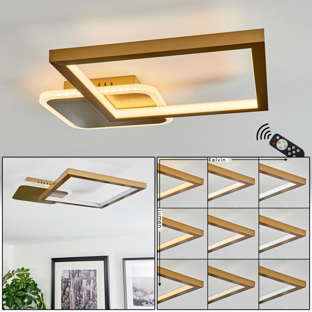 Bina Deckenleuchte LED Messing, 1-flammig, Fernbedienung main product photo