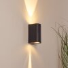 Komoren Außenwandleuchte LED Schwarz, 2-flammig