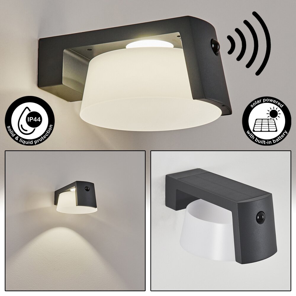 Lafite Solar-Außenwandleuchte LED Anthrazit, 1-flammig, Bewegungsmelder main product photo