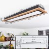 Salmi Deckenpanel LED Holzoptik, Schwarz, 1-flammig, Fernbedienung