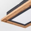 Salmi Deckenpanel LED Holzoptik, Schwarz, 1-flammig, Fernbedienung