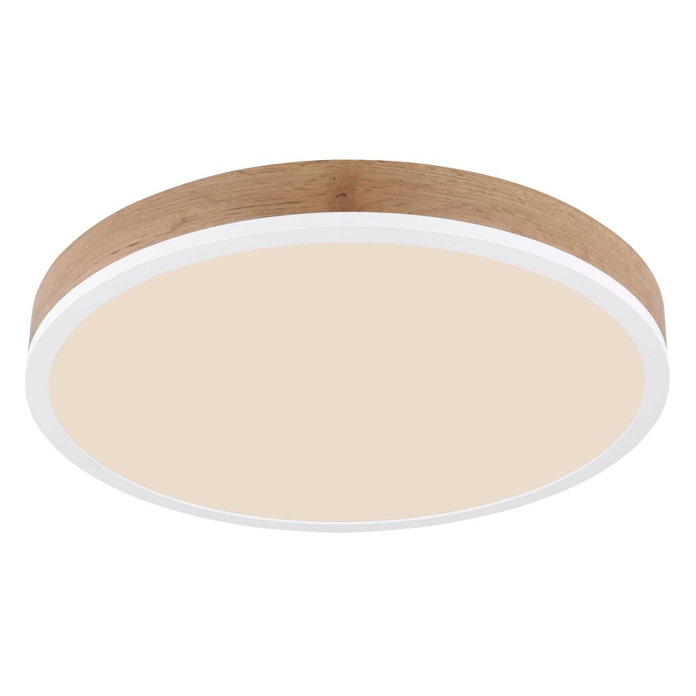 Globo DORO Deckenleuchte LED Holzoptik, Weiß, 1-flammig main product photo