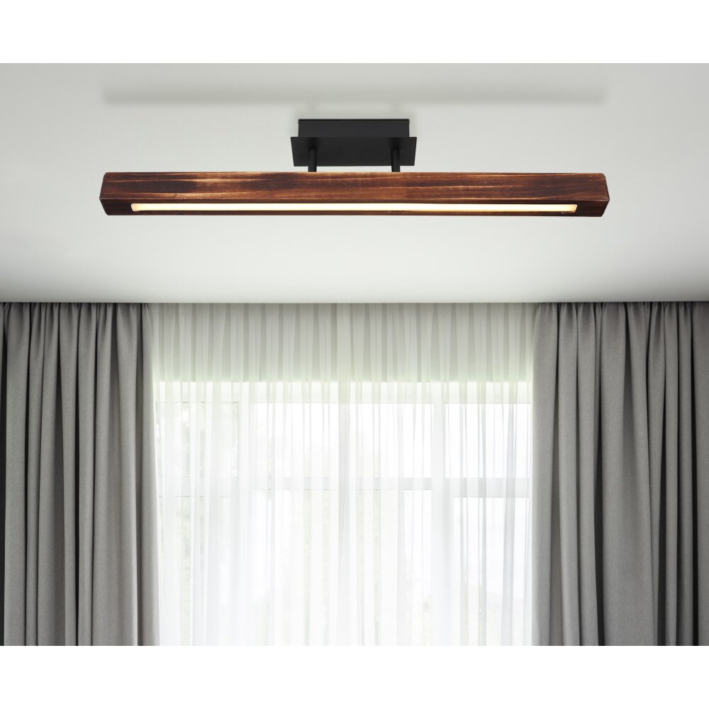 Globo TIBEON Deckenleuchte LED Holz dunkel, Schwarz, 1-flammig main product photo