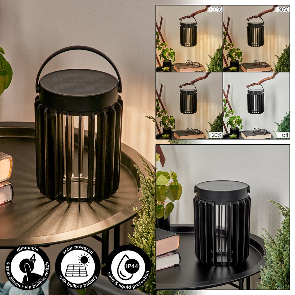 Rossina Solar-Außentischleuchte LED Schwarz, 1-flammig main product photo