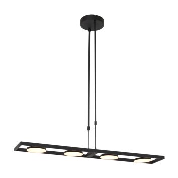 Steinhauer Soleil Pendelleuchte LED Schwarz, 4-flammig