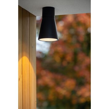 Lucide DERBY Außendeckenleuchte LED Schwarz, 1-flammig
