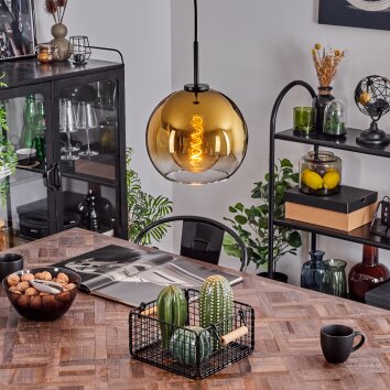 Koyoto Hängeleuchte Glas 25 cm Stahl gebürstet, 1-flammig Koyoto Hängeleuchte Glas 25 cm Stahl gebürstet, 1-flammig