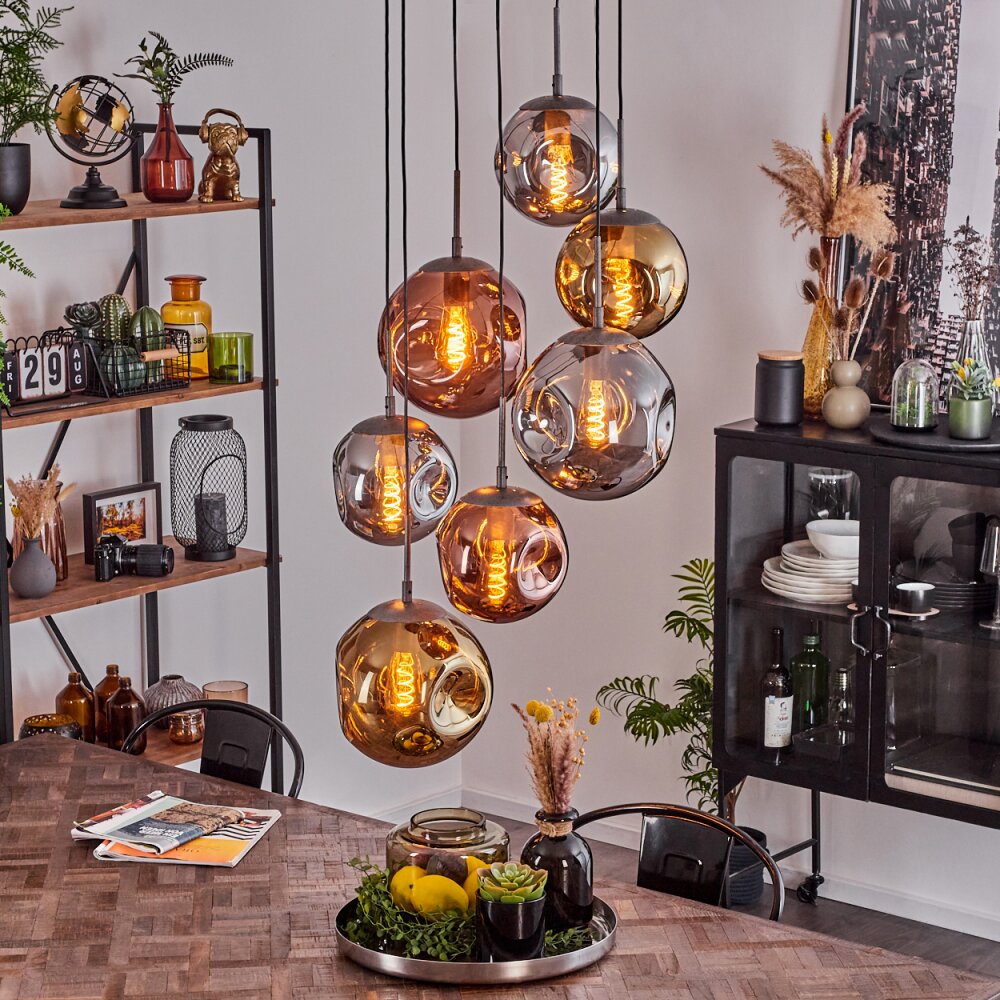 Cabreiro Pendelleuchte Altsilber, 7-flammig main product photo
