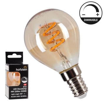 E14 LED 4 Watt 2200 Kelvin 220 Lumen Bernsteinfarben, 1-flammig