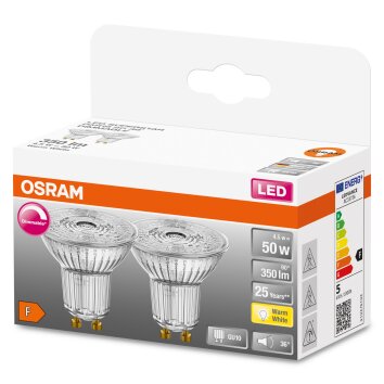 OSRAM SUPERSTAR 2er Set LED GU10 4,5 Watt 2700 Kelvin 350 Lumen