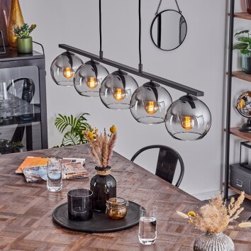 Koyoto Pendelleuchte Glas 15 cm Rauchfarben, 5-flammig Koyoto Pendelleuchte Glas 15 cm Rauchfarben, 5-flammig